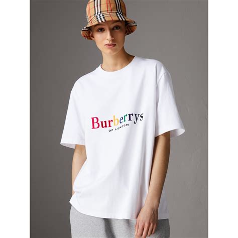 burberry rainbow logo t shirt|burberry print t shirt.